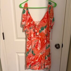 Gianni Bini Vibrant Floral Dress - Red and Green
